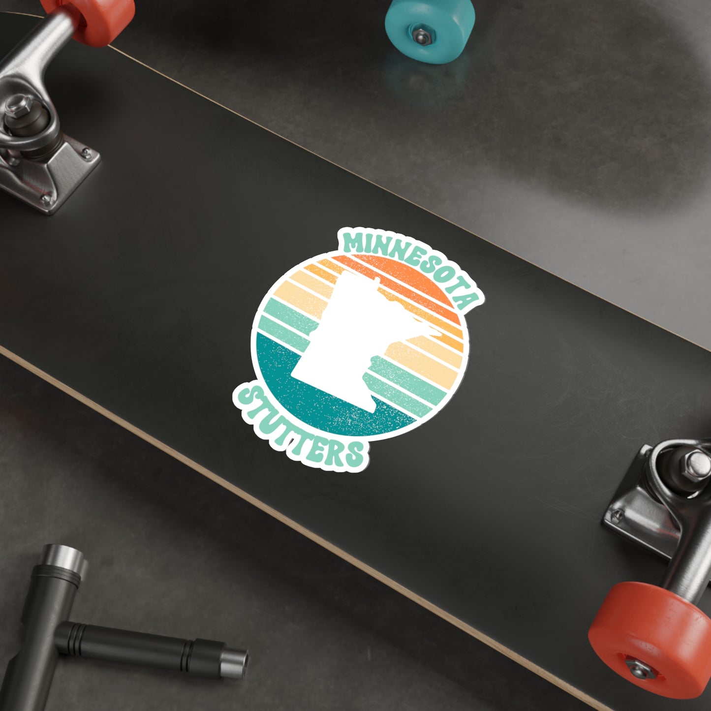 Minnesota Stutters Retro Sun Sticker, 3", 4", 5" or 6"