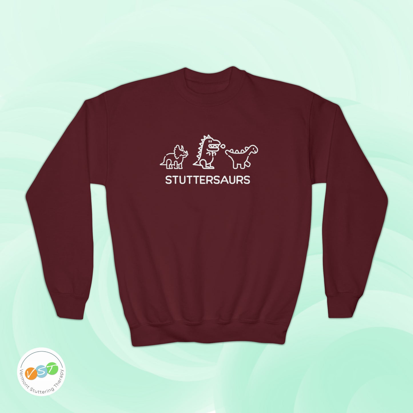 Stuttersaurs Dinosaur Stuttering Sweatshirt - Youth