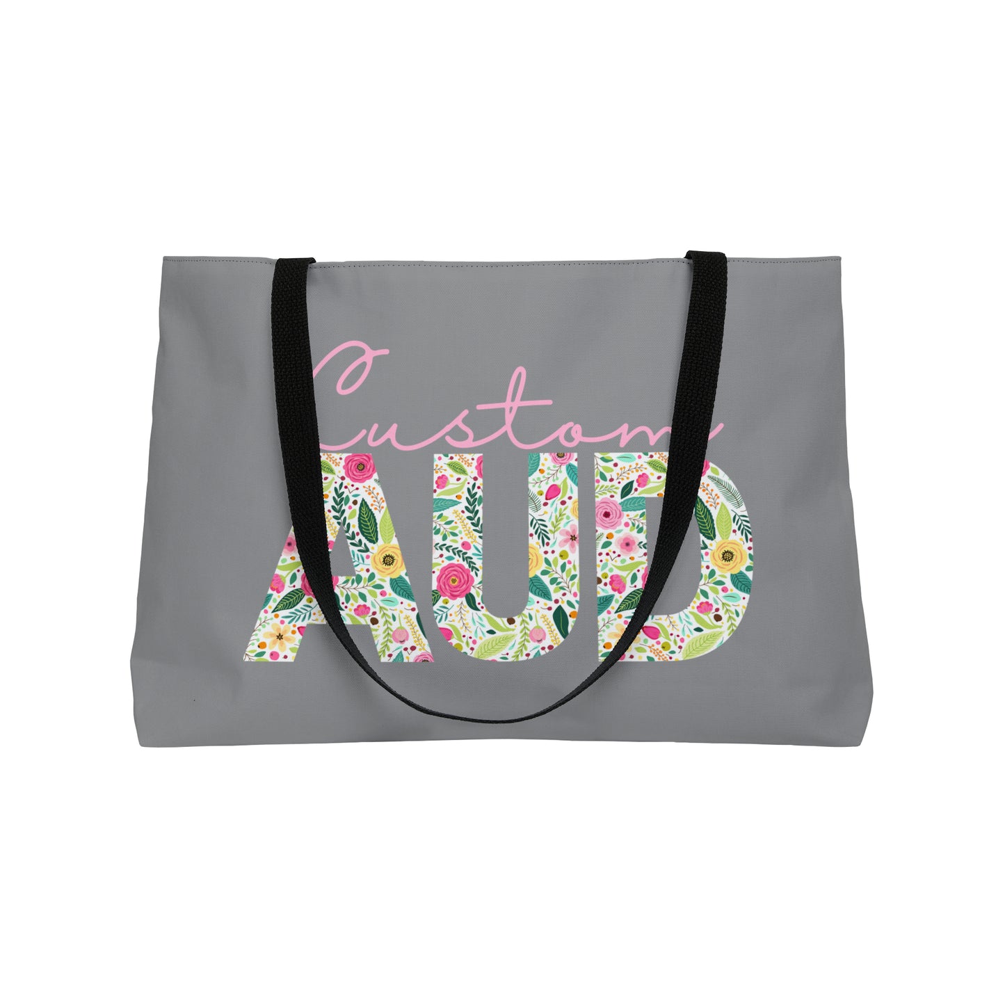 Custom Retro Floral AuD Weekender Tote Bag