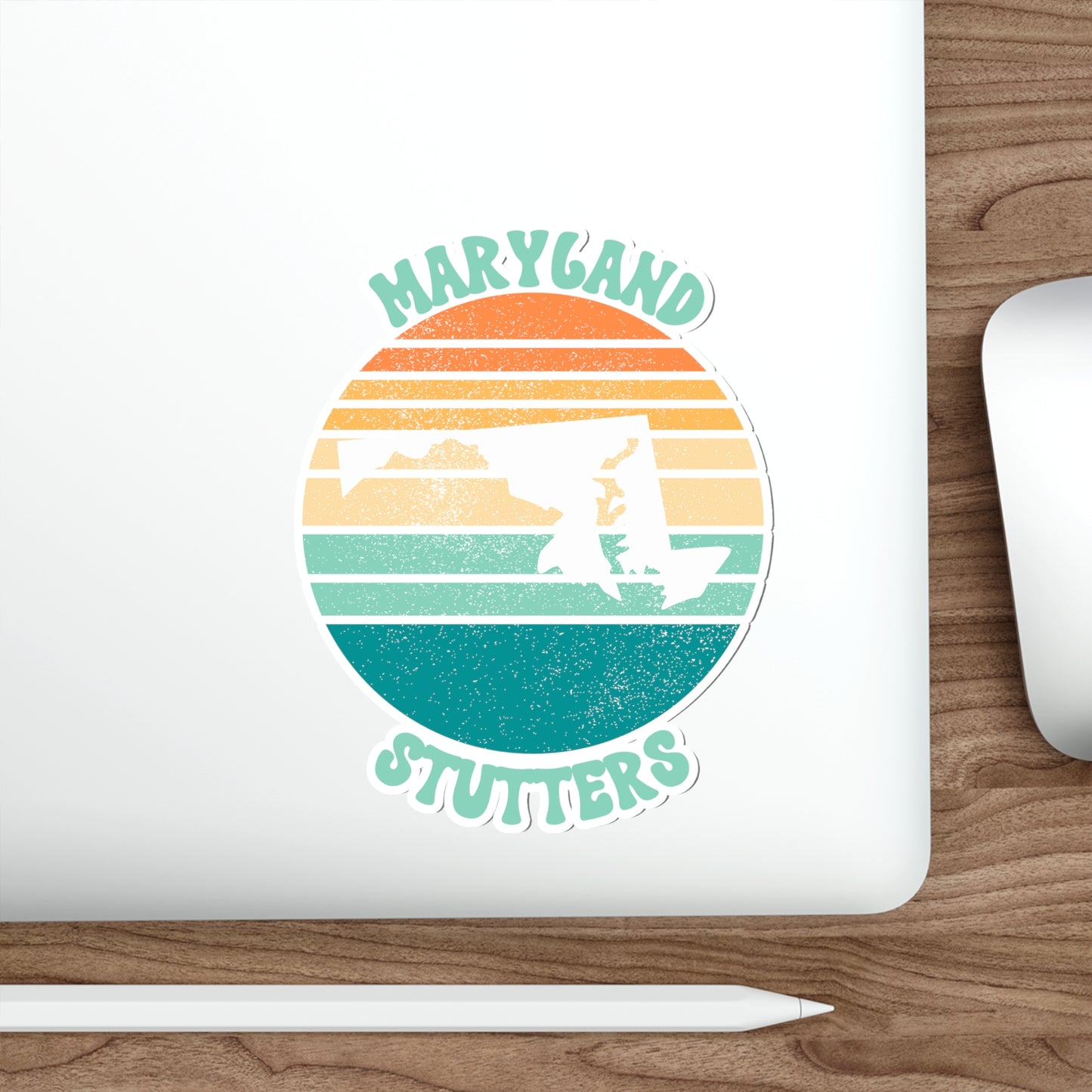 Maryland Stutters Retro Sun Sticker, 3", 4", 5" or 6"