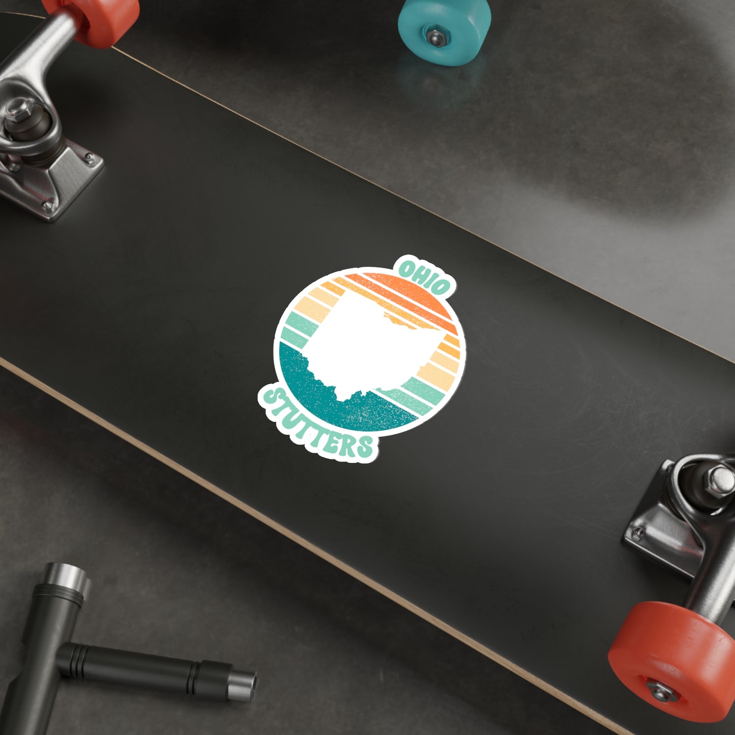 Ohio Stutters Retro Sun Sticker, 3", 4", 5" or 6"