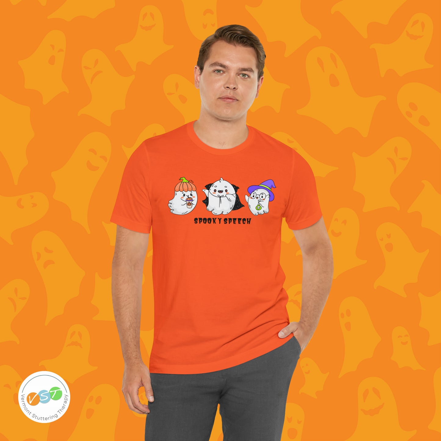 Spooky Speech Cute Ghost Halloween T-shirt for SLP & SLPA