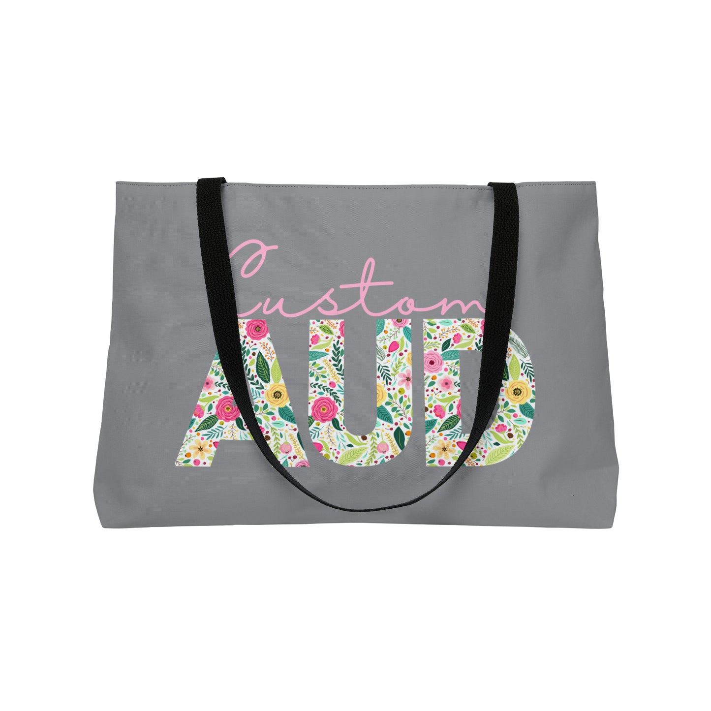 Custom Retro Floral AuD Weekender Tote Bag