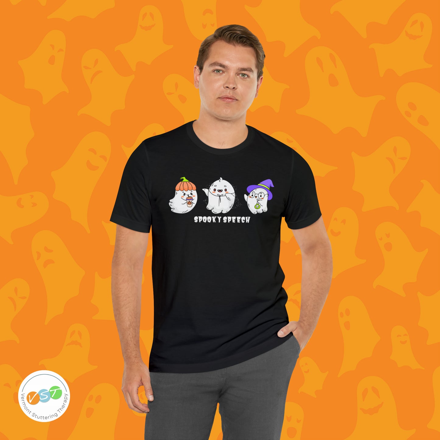 Spooky Speech Cute Ghost Halloween T-shirt for SLP & SLPA