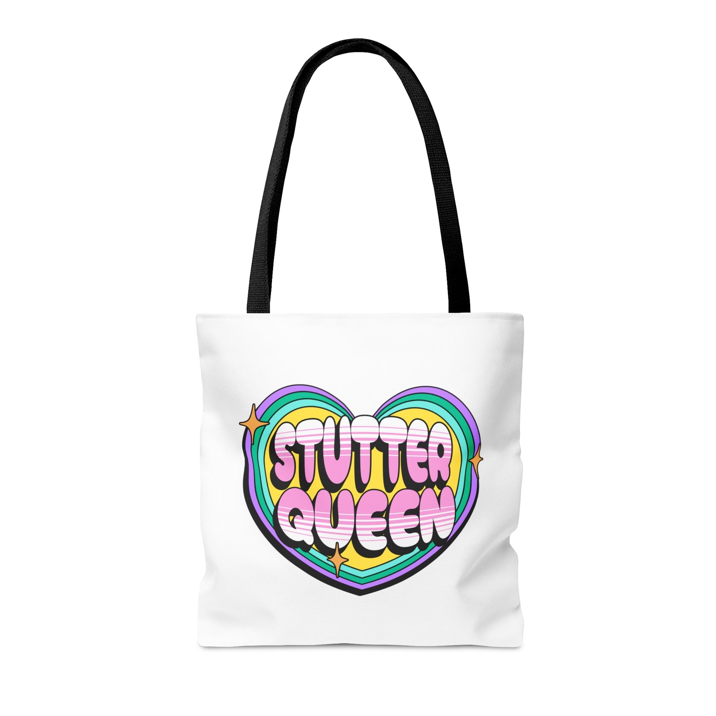 Stuttering Queen Cute Heart Tote Bag Gift for Woman Who Stutters