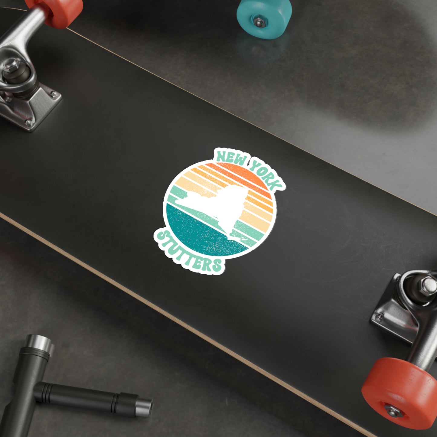 New York Stutters Retro Sun Sticker, 3", 4", 5" or 6"