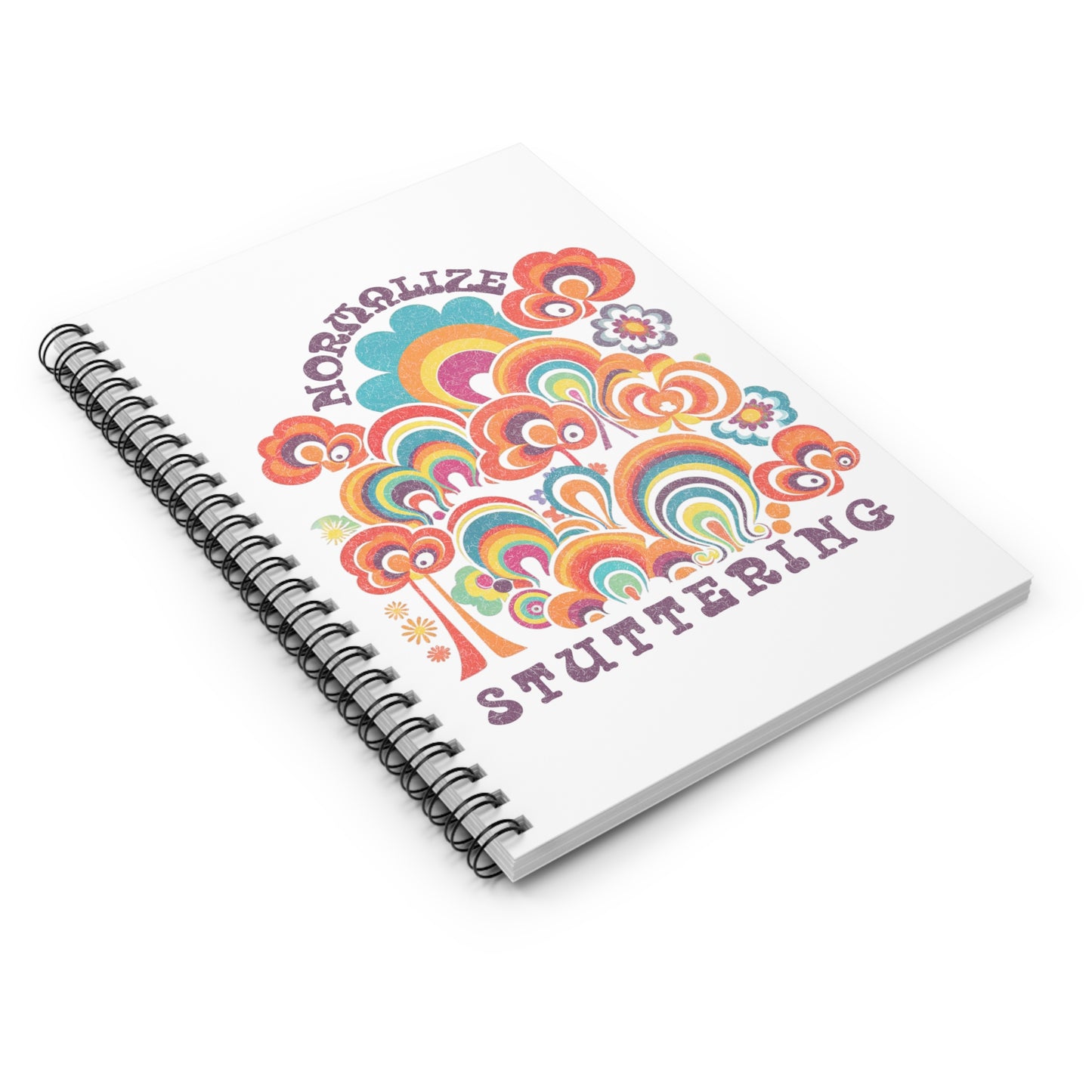 Normalize Stuttering 70s Groovy Spiral Notebook