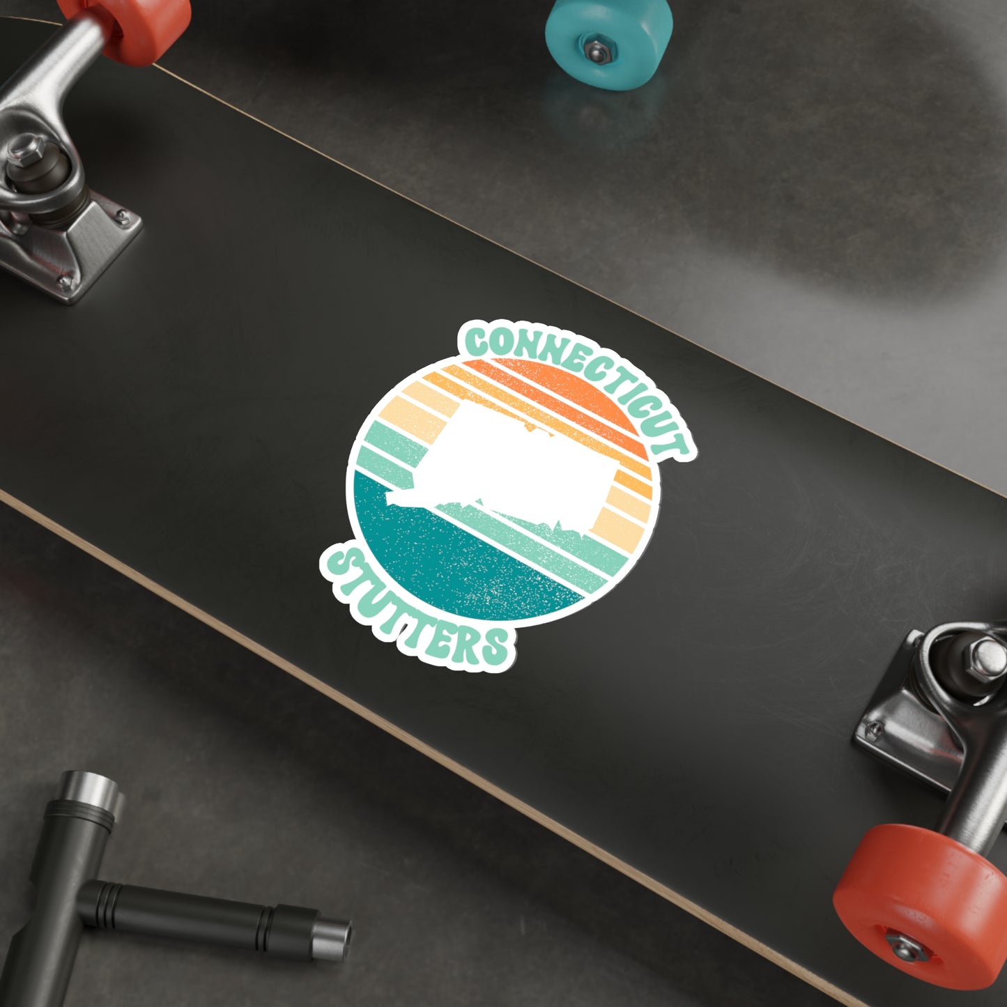 Connecticut Stutters Retro Sun Sticker, 3", 4", 5" or 6"