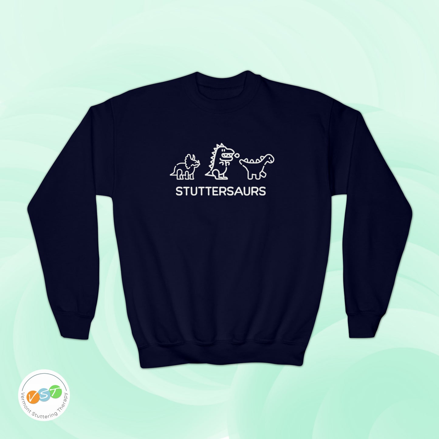 Stuttersaurs Dinosaur Stuttering Sweatshirt - Youth