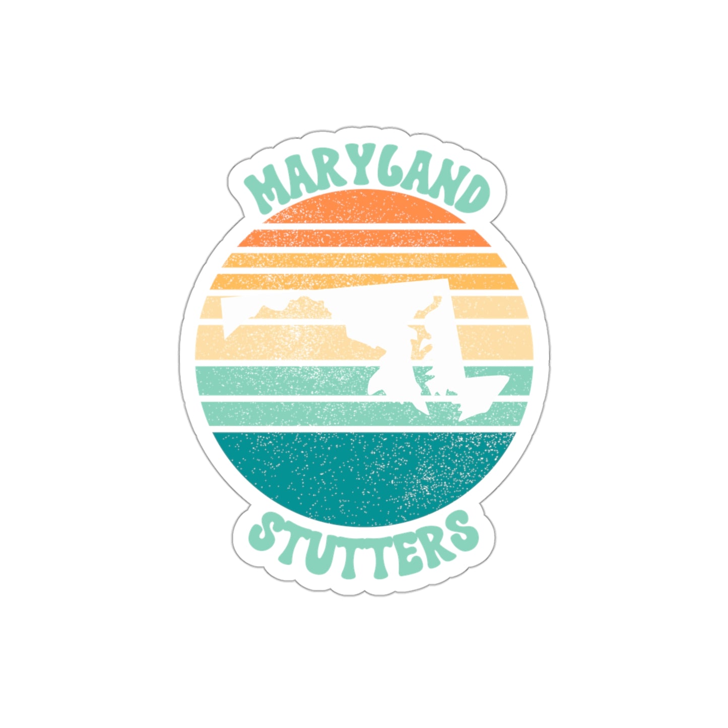 Maryland Stutters Retro Sun Sticker, 3", 4", 5" or 6"