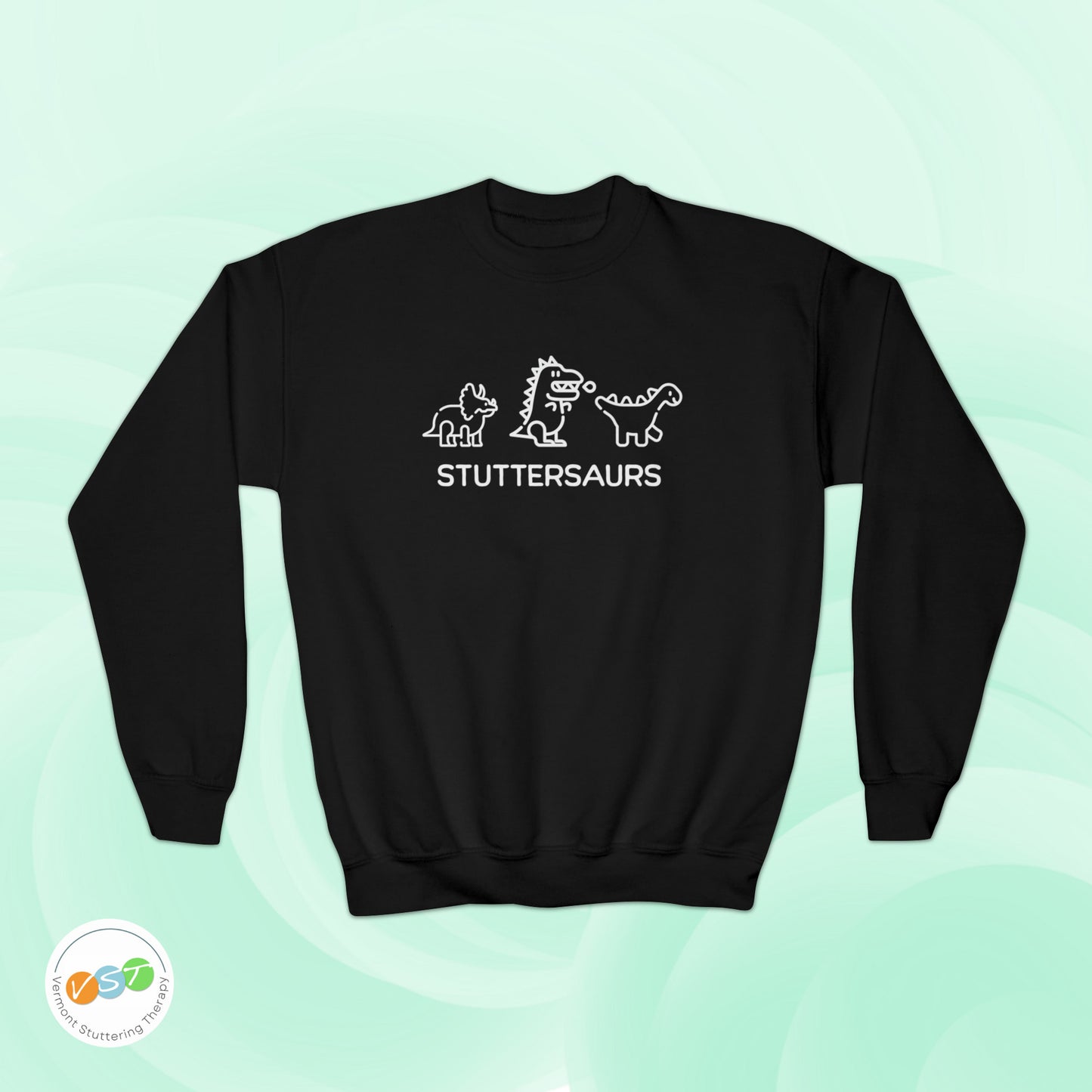 Stuttersaurs Dinosaur Stuttering Sweatshirt - Youth
