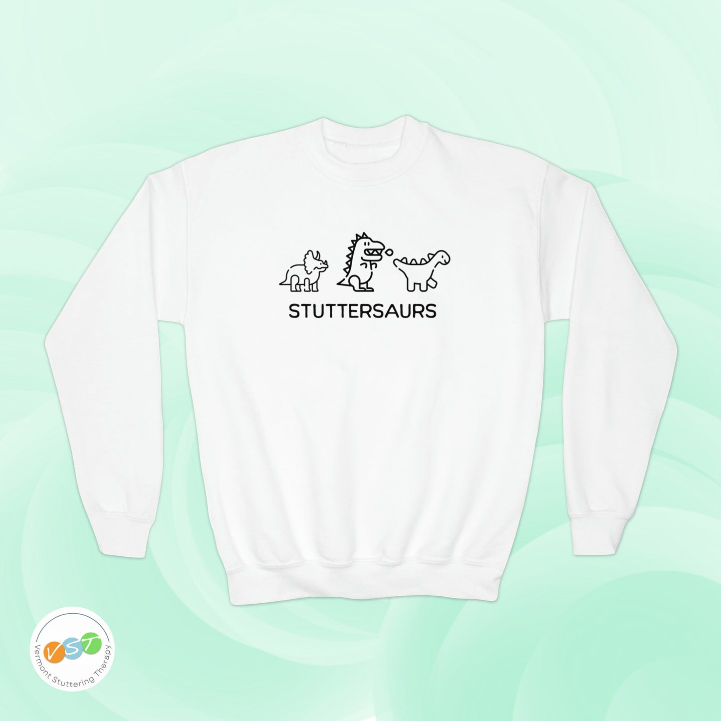 Stuttersaurs Dinosaur Stuttering Sweatshirt - Youth