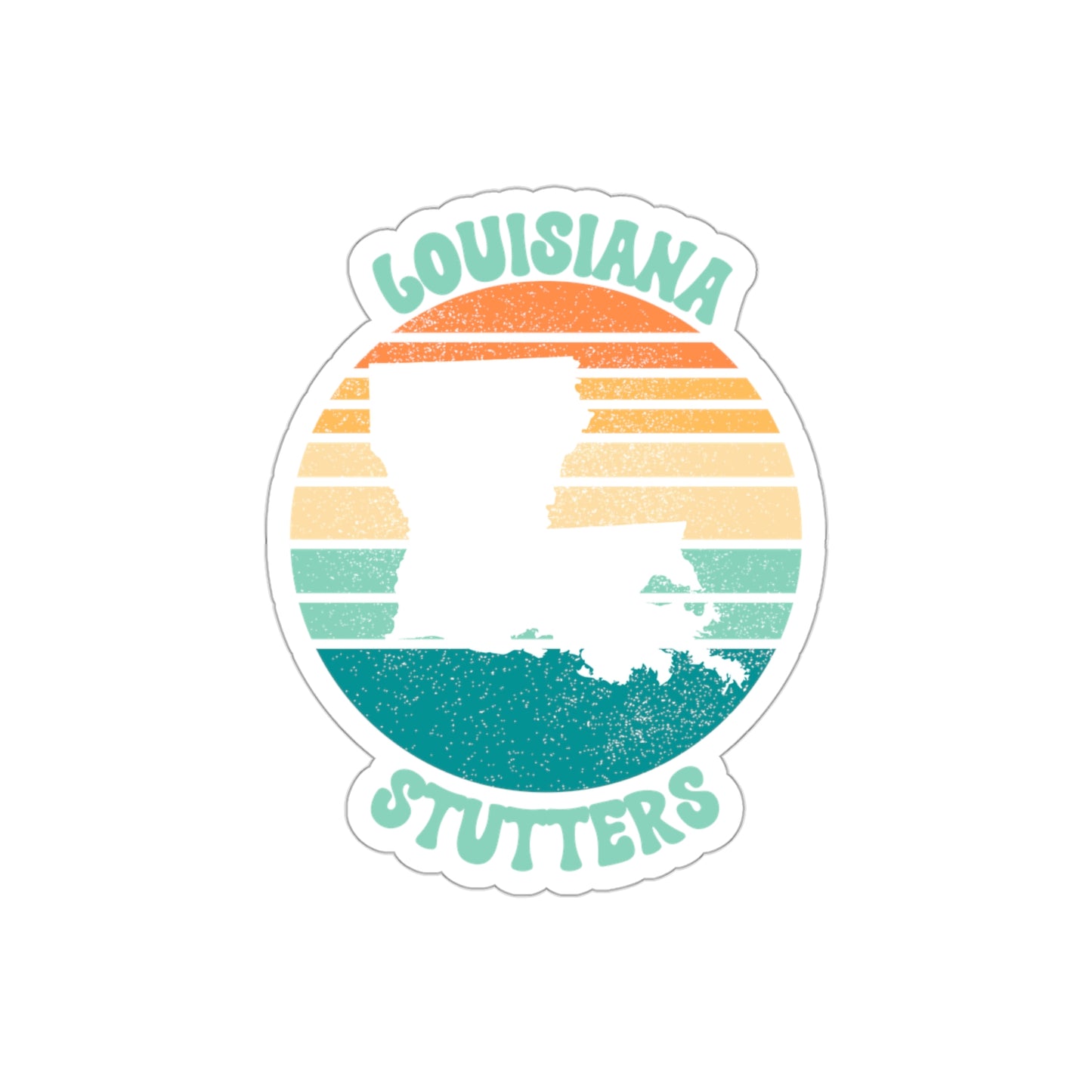 Louisiana Stutters Retro Sun Sticker, 3", 4", 5" or 6"