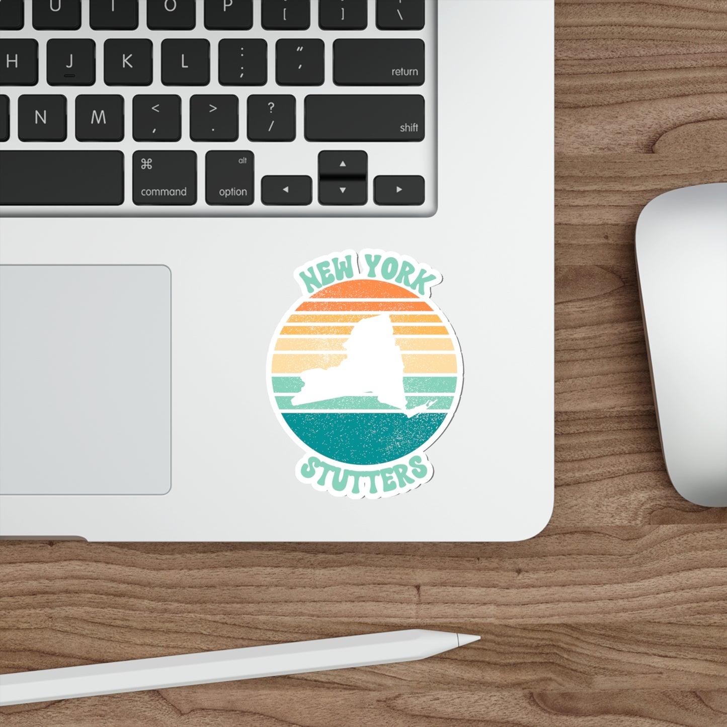 New York Stutters Retro Sun Sticker, 3", 4", 5" or 6"