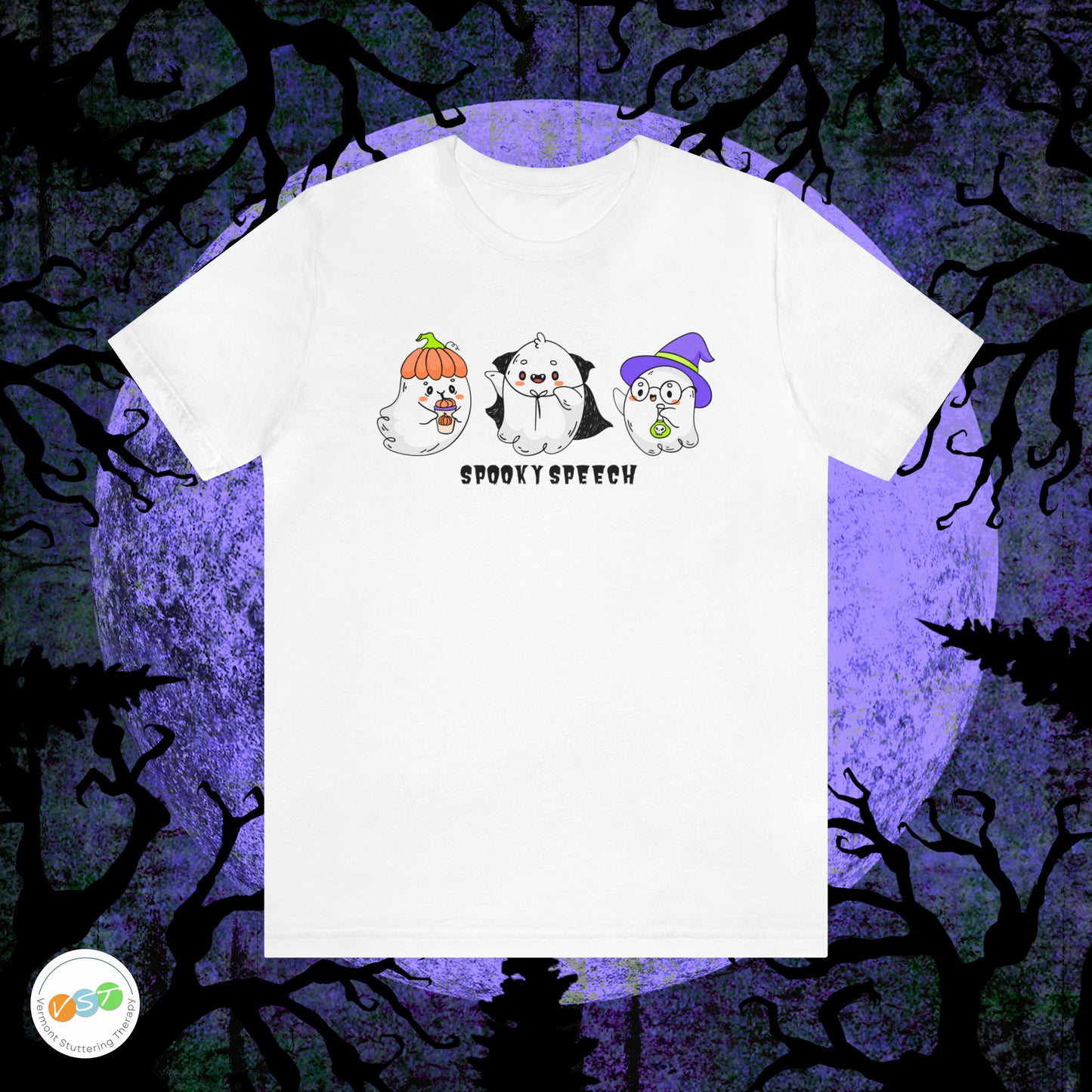 Spooky Speech Cute Ghost Halloween T-shirt for SLP & SLPA