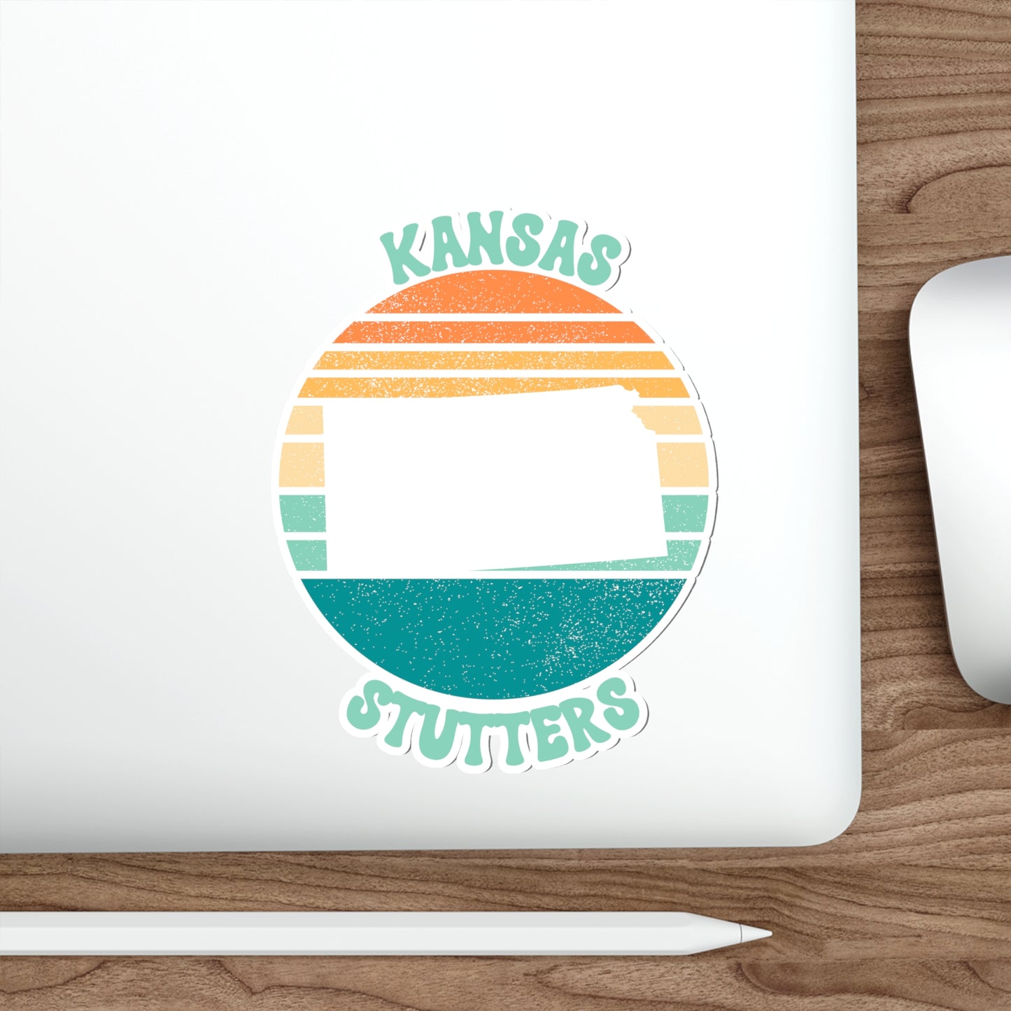 Kansas Stutters Retro Sun Sticker, 3", 4", 5" or 6"