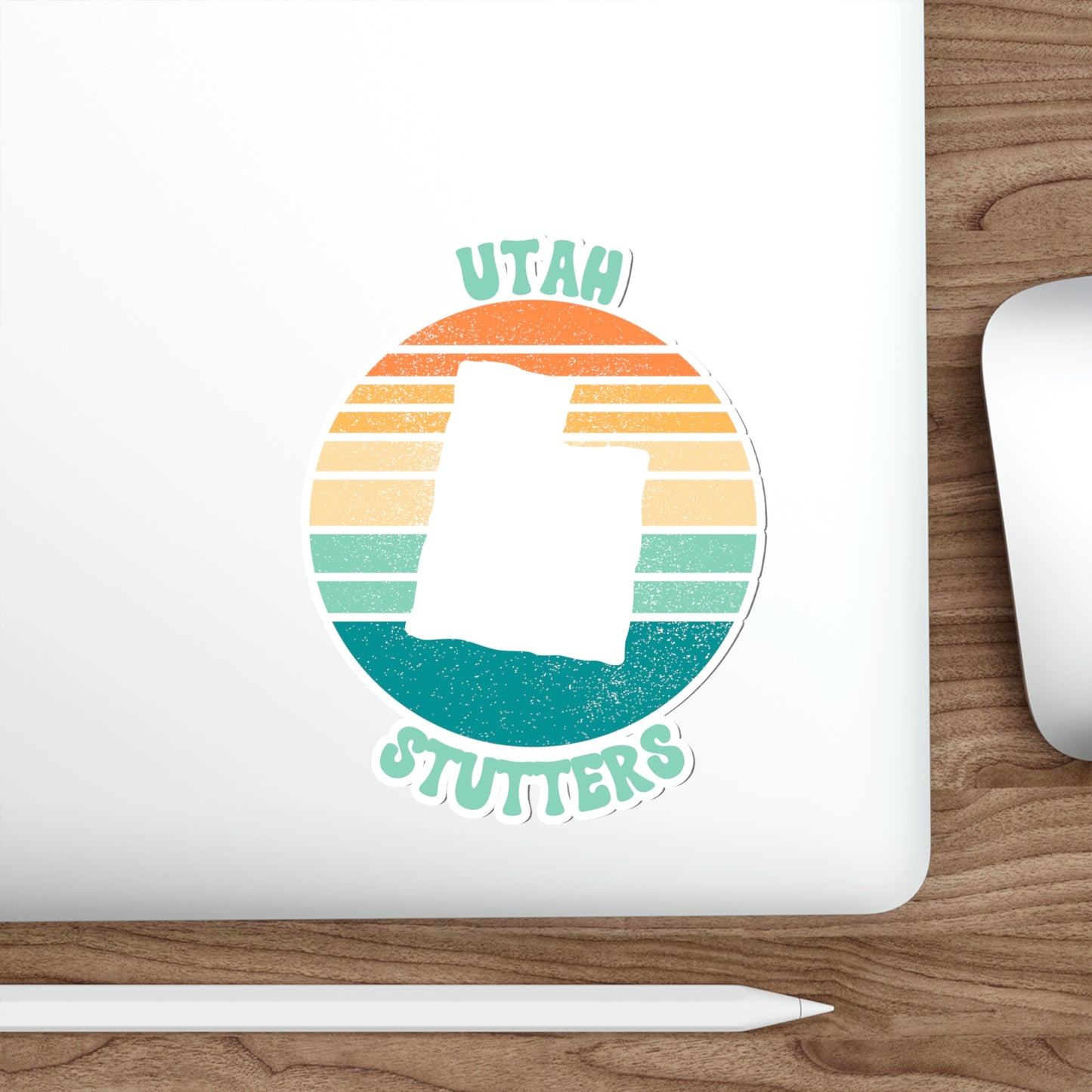 Utah Stutters Retro Sun Sticker, 3", 4", 5" or 6"