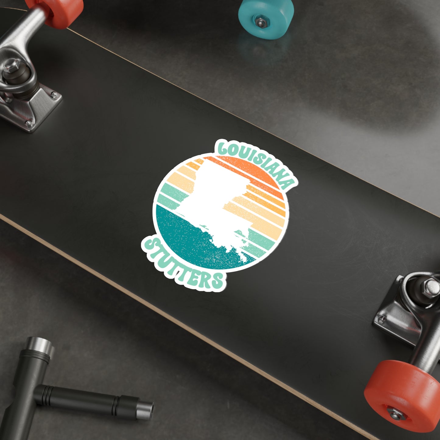 Louisiana Stutters Retro Sun Sticker, 3", 4", 5" or 6"