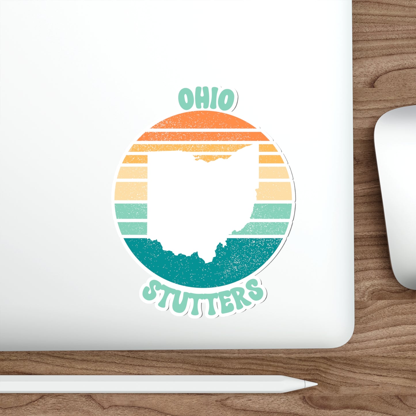 Ohio Stutters Retro Sun Sticker, 3", 4", 5" or 6"