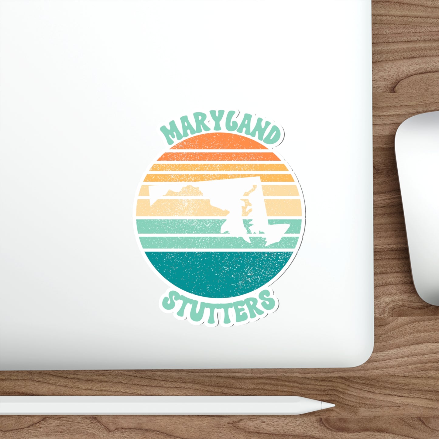 Maryland Stutters Retro Sun Sticker, 3", 4", 5" or 6"