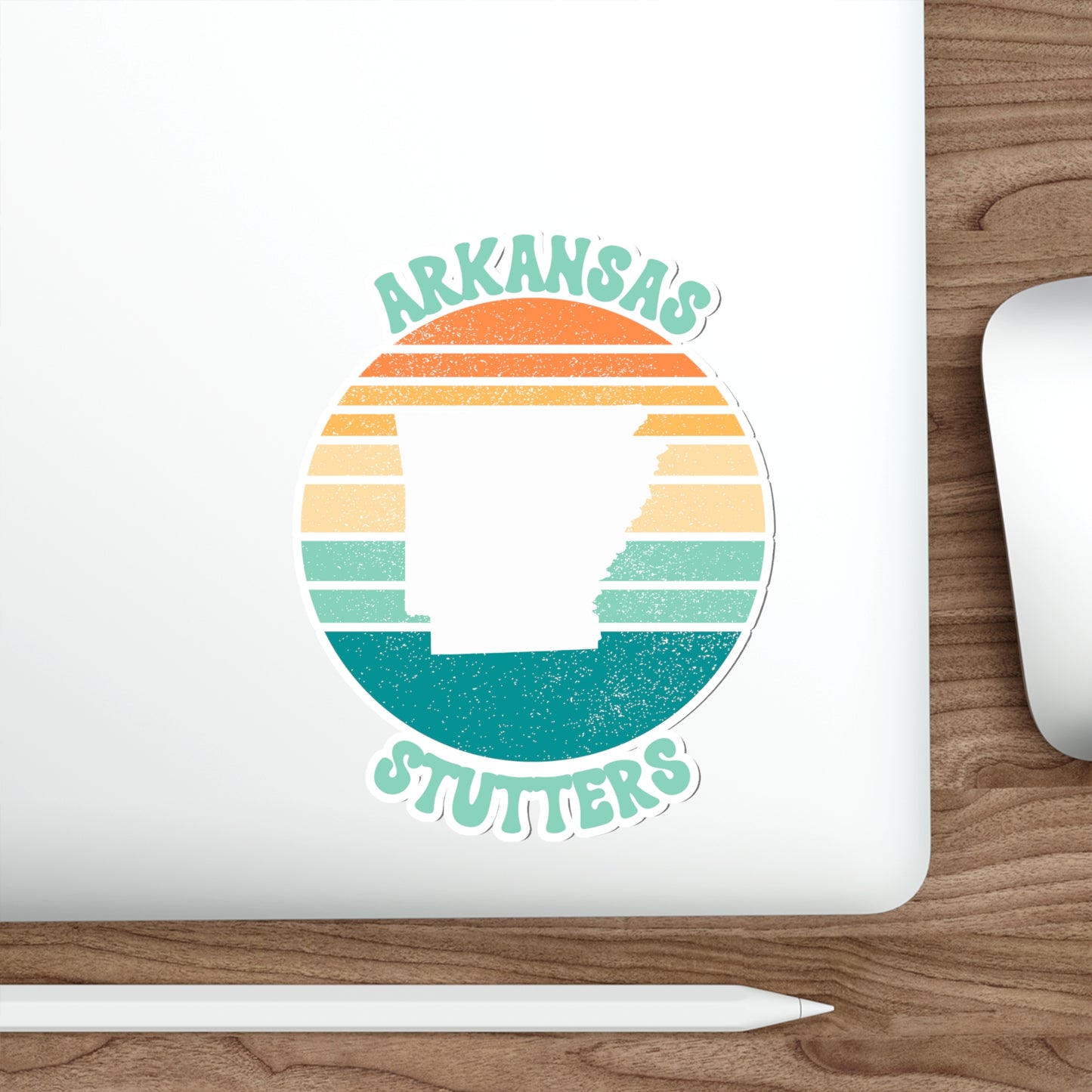 Arkansas Stutters Retro Sun Sticker, 3", 4", 5" or 6"