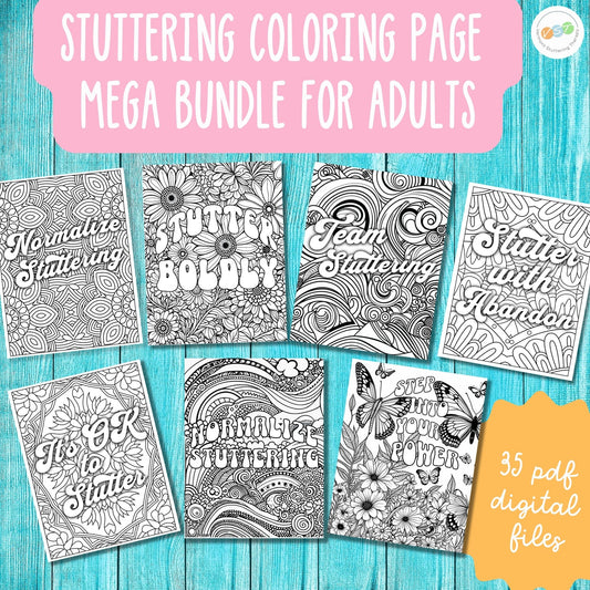 35 Stuttering Positive Affirmations Coloring Pages for Adults who Stutter