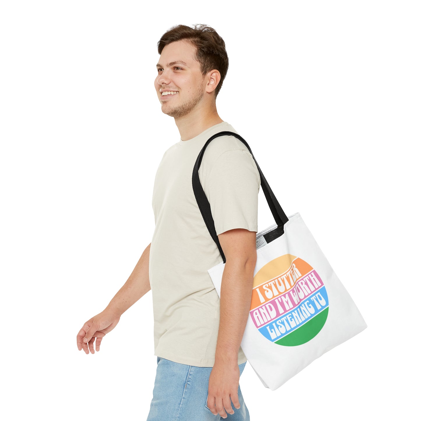 I Stutter and I'm Worth Listening To Tote Bag - Normalize Stuttering Challenge