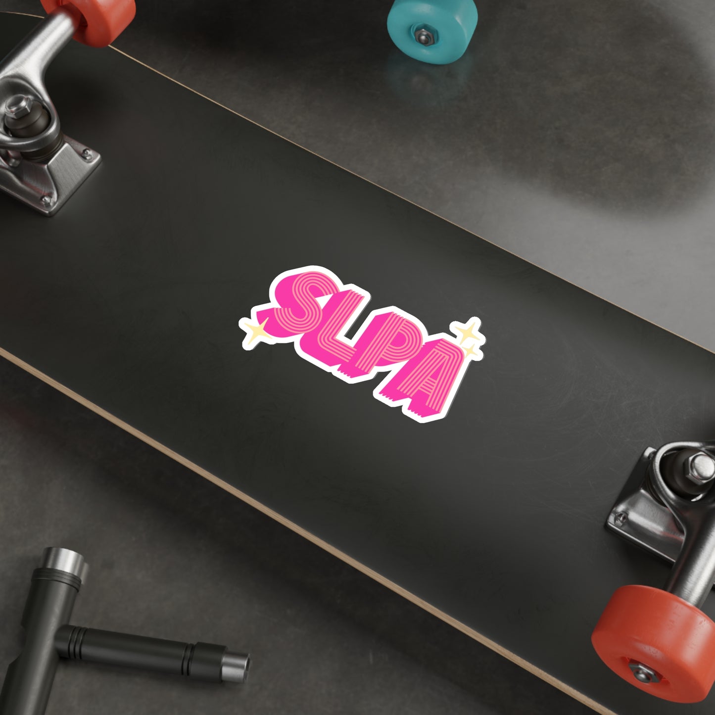 Retro Pink SLPA Die-Cut Vinyl Matte Sticker, 2", 3", 4", or 5"