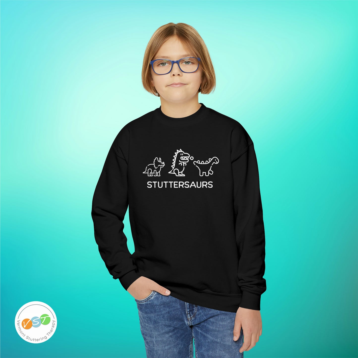 Stuttersaurs Dinosaur Stuttering Sweatshirt - Youth