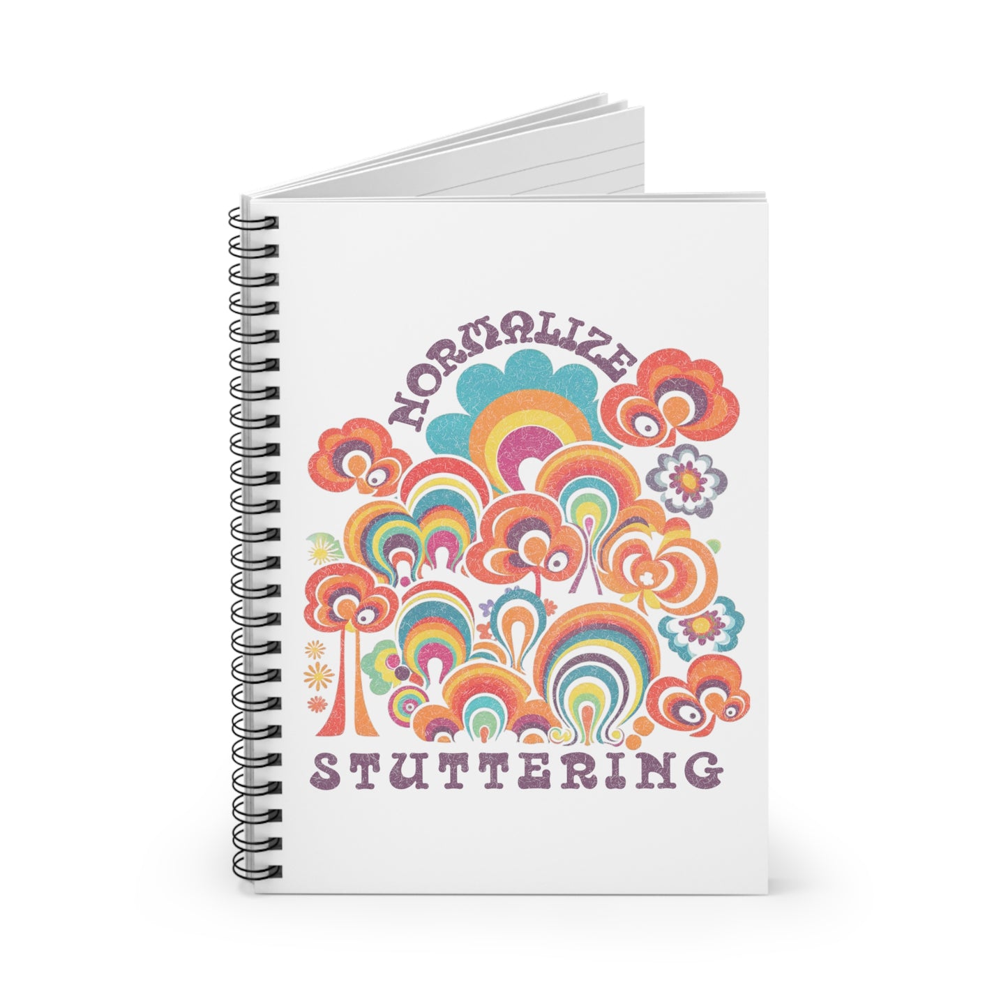 Normalize Stuttering 70s Groovy Spiral Notebook