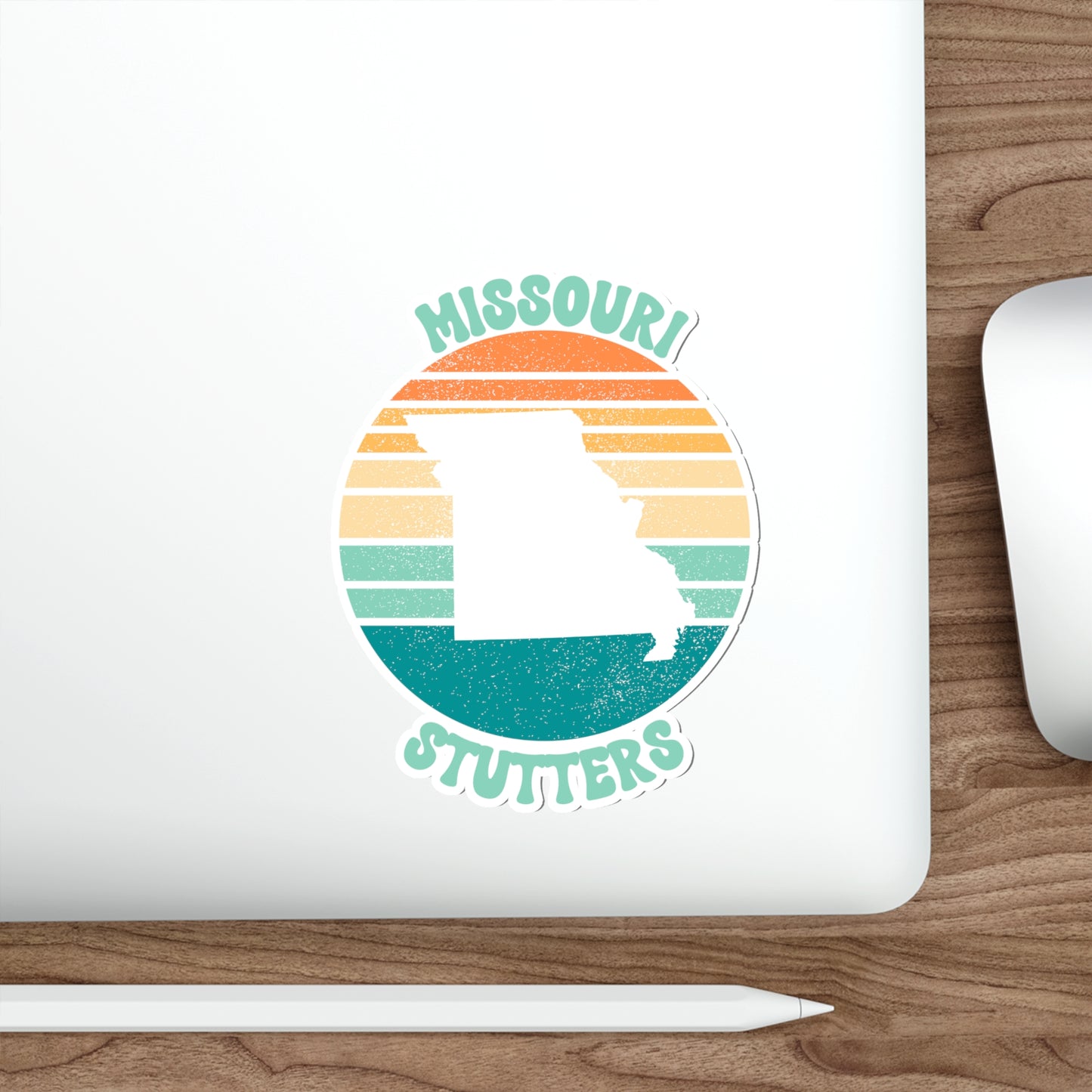 Missouri Stutters Retro Sun Sticker, 3", 4", 5" or 6"