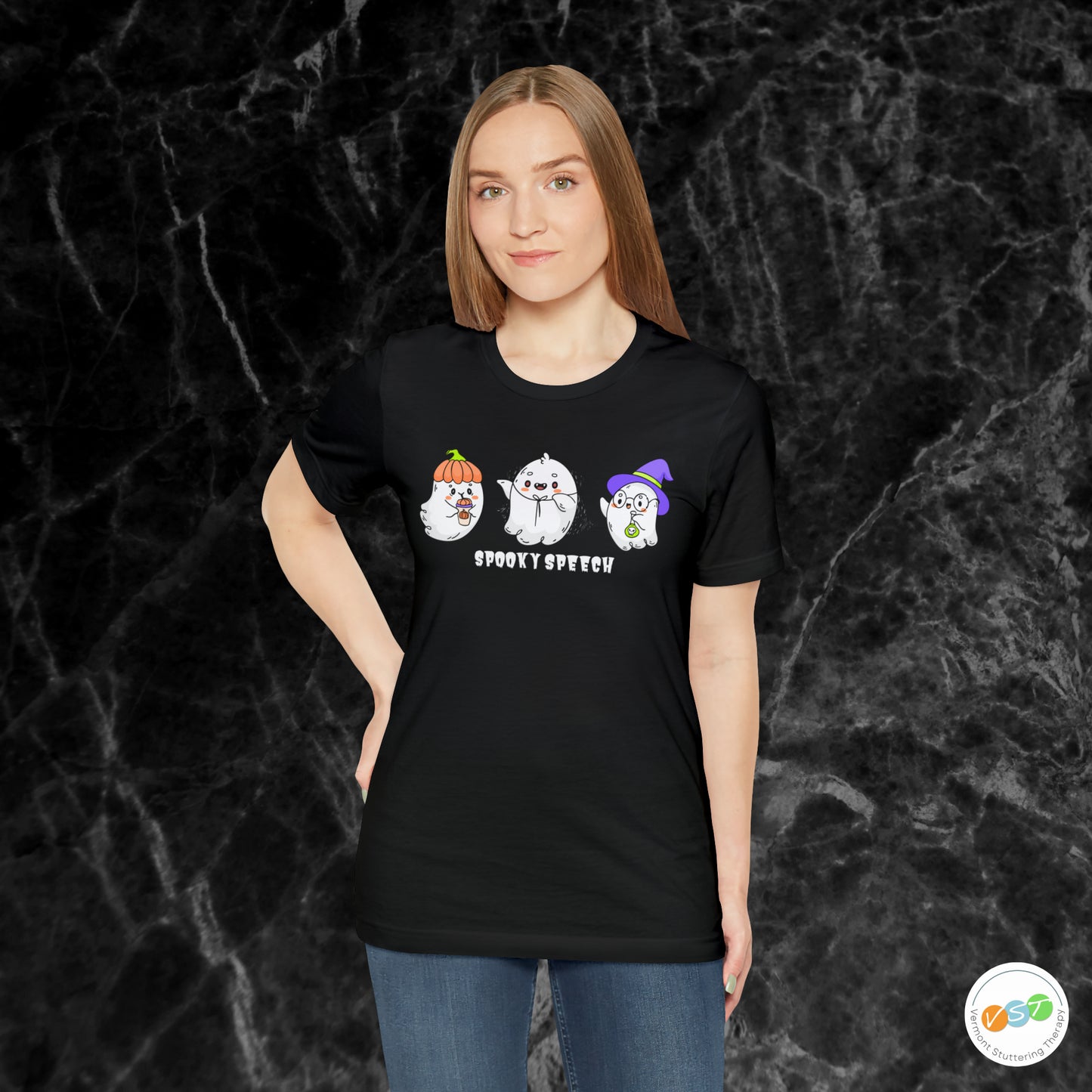 Spooky Speech Cute Ghost Halloween T-shirt for SLP & SLPA