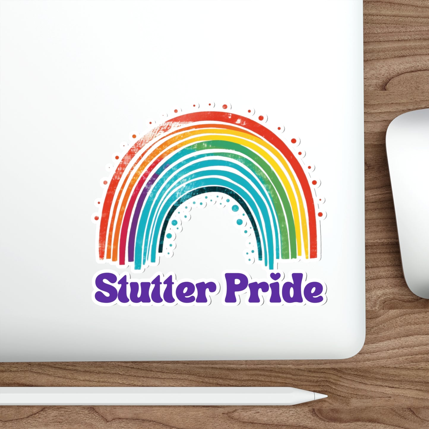 Stutter Pride Rainbow Die-Cut Vinyl Matte Sticker