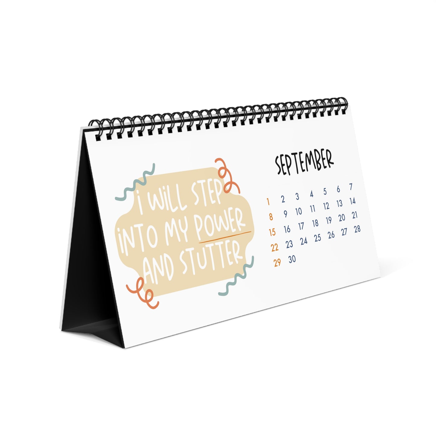 Stuttering Affirmation Motivational Quotes Monthly Desk Calendar 2024
