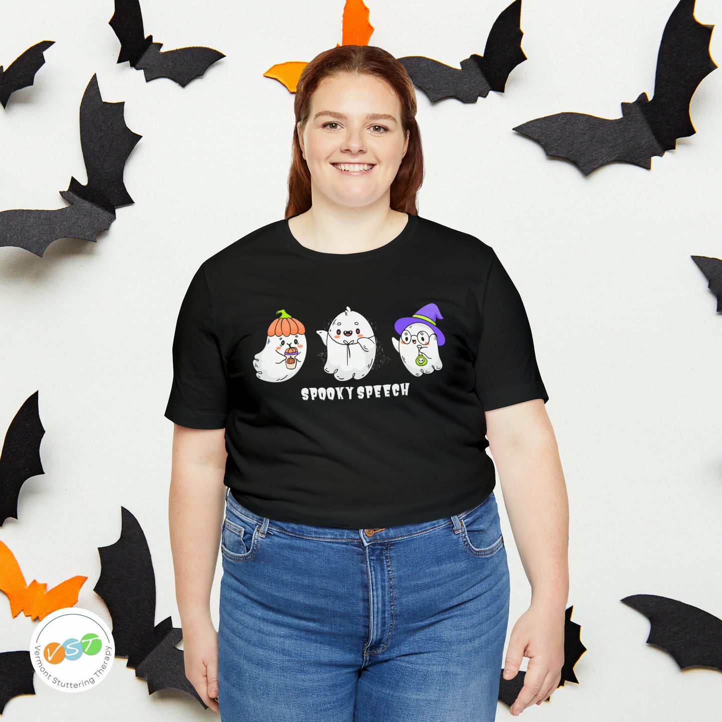 Spooky Speech Cute Ghost Halloween T-shirt for SLP & SLPA