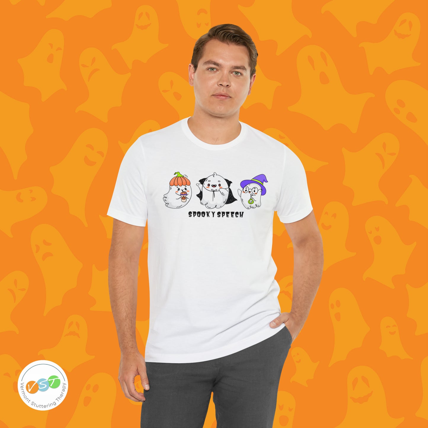 Spooky Speech Cute Ghost Halloween T-shirt for SLP & SLPA