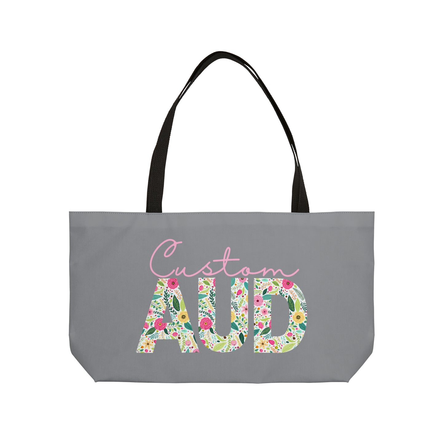 Custom Retro Floral AuD Weekender Tote Bag