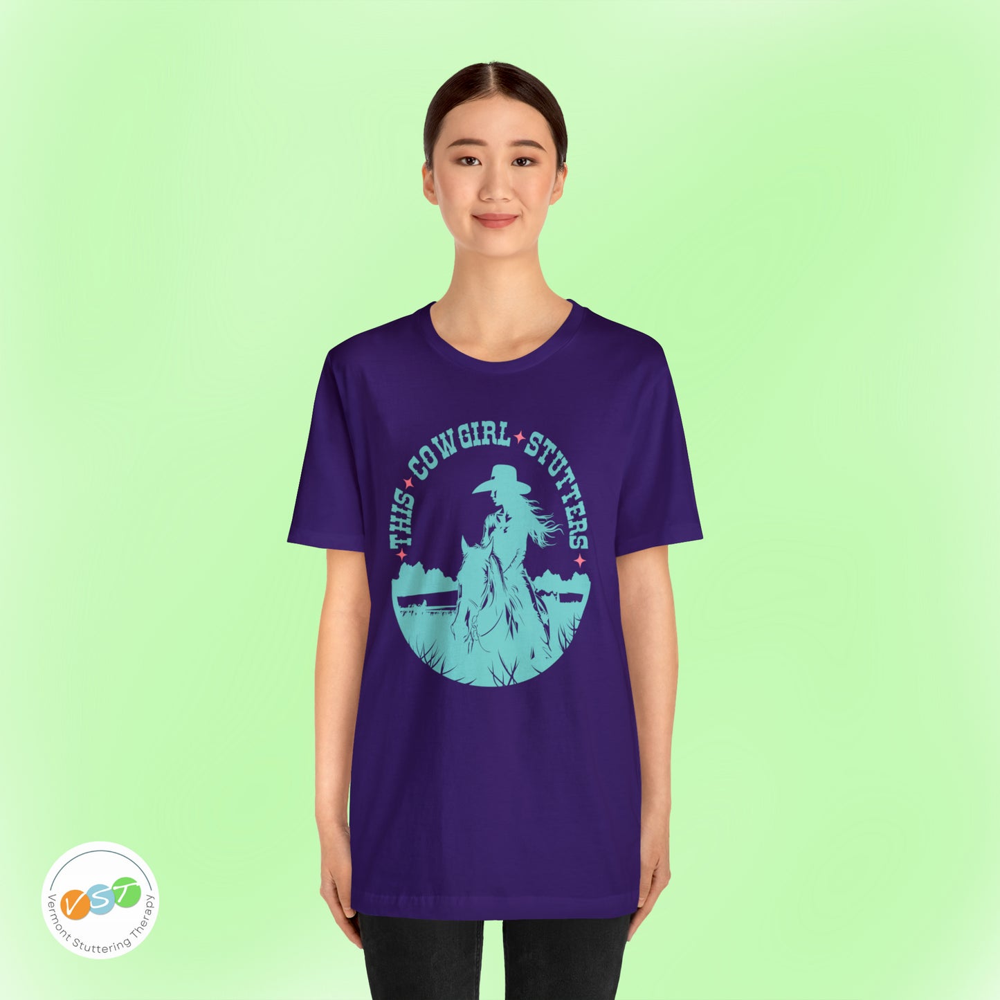 Coastal Cowgirl Stuttering T-shirt for Person Who Stutters