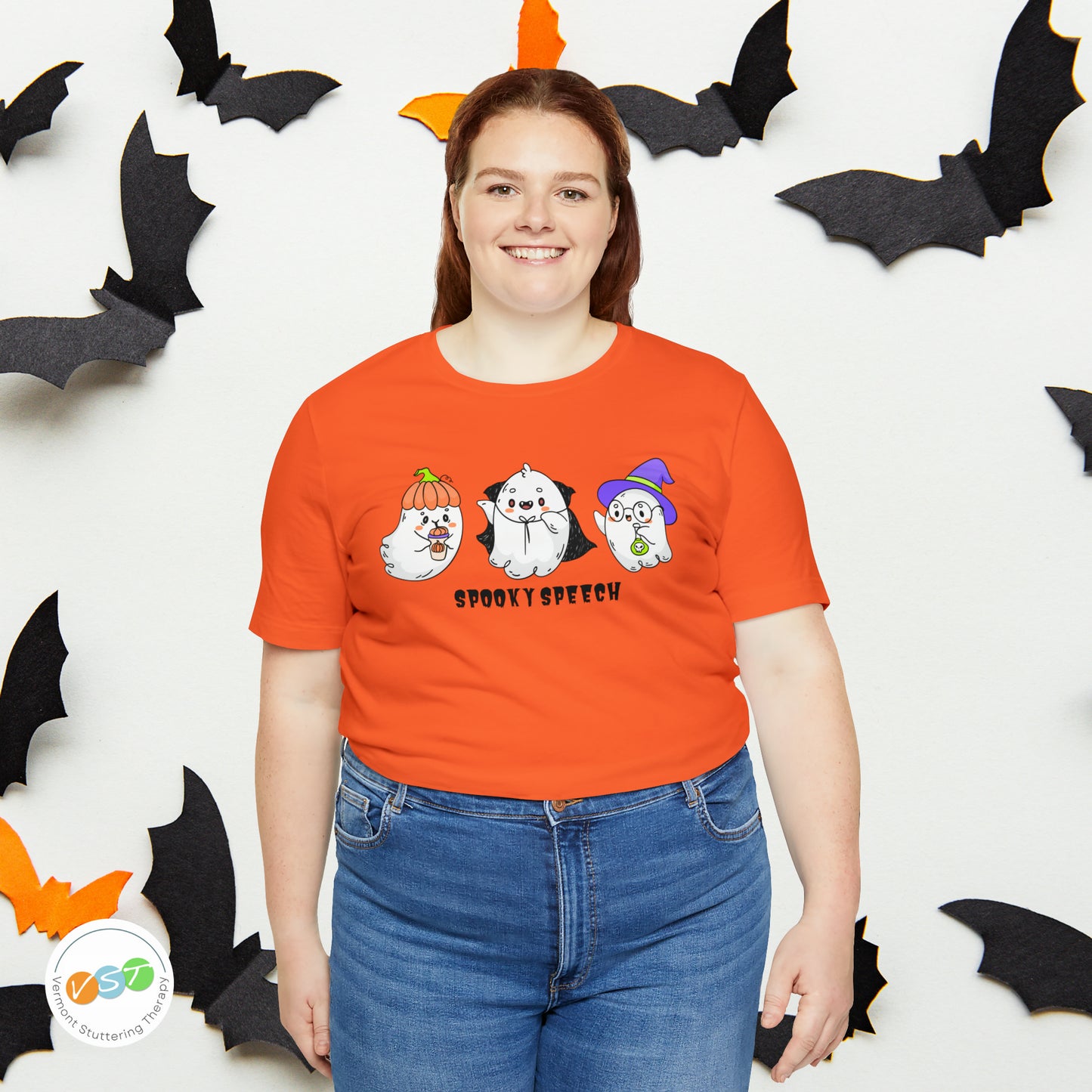 Spooky Speech Cute Ghost Halloween T-shirt for SLP & SLPA
