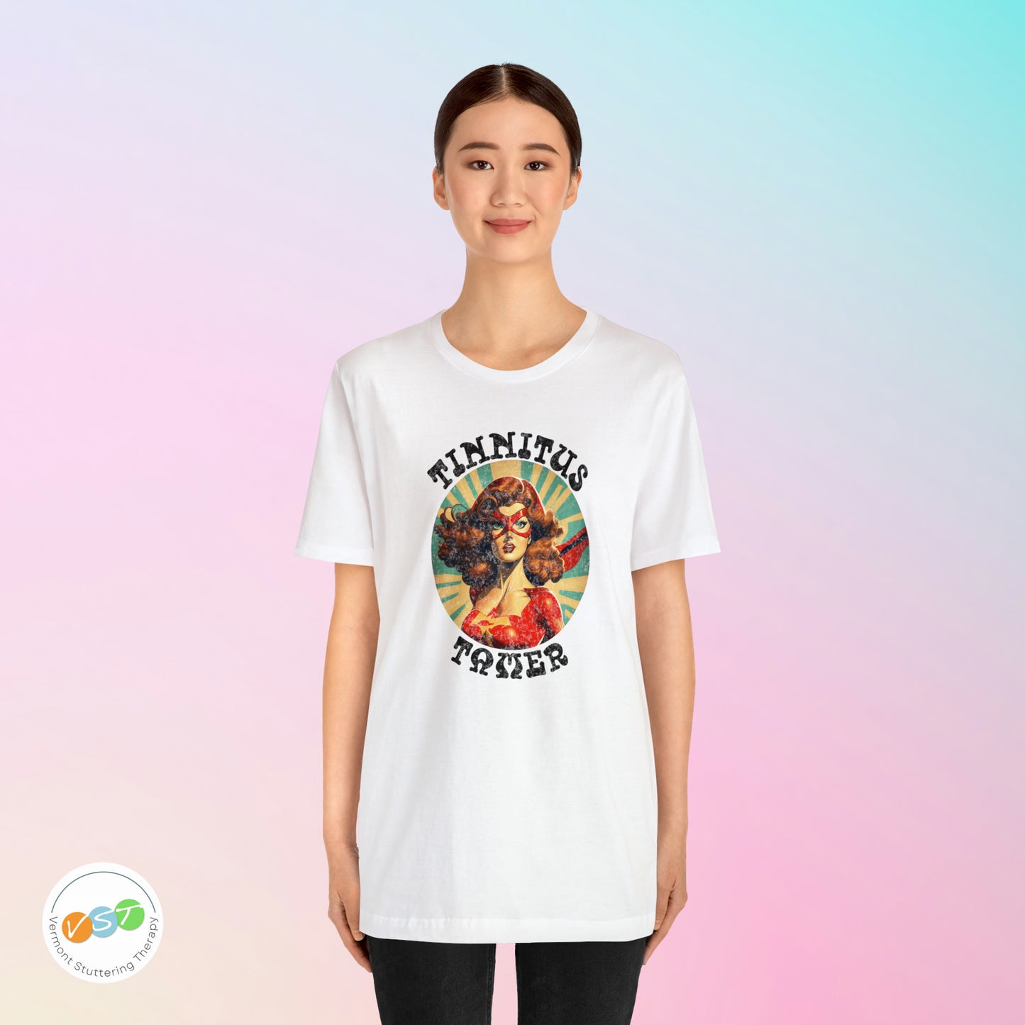 Tinnitus Tamer Pulp Art Superhero Comic Audiology Tshirt