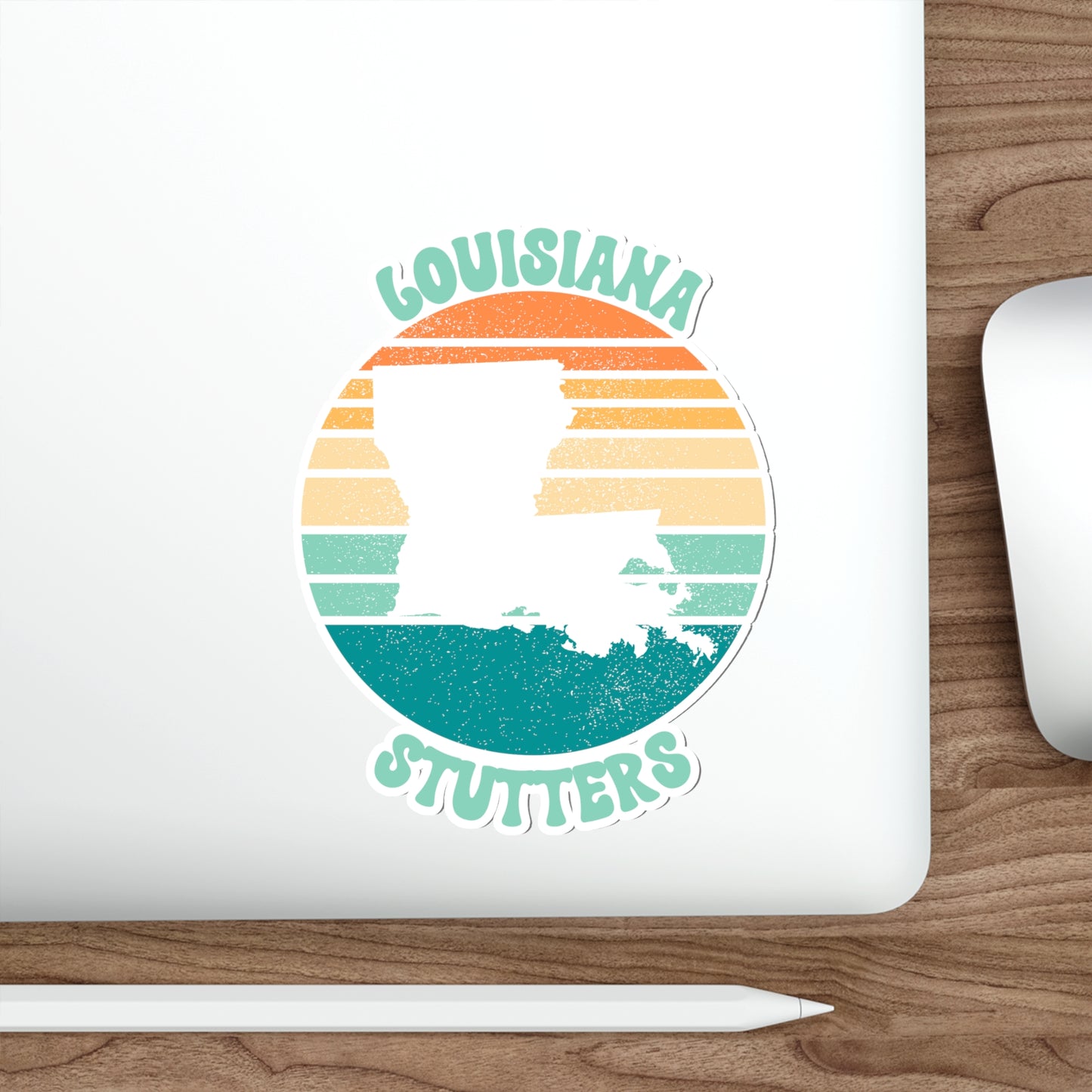 Louisiana Stutters Retro Sun Sticker, 3", 4", 5" or 6"