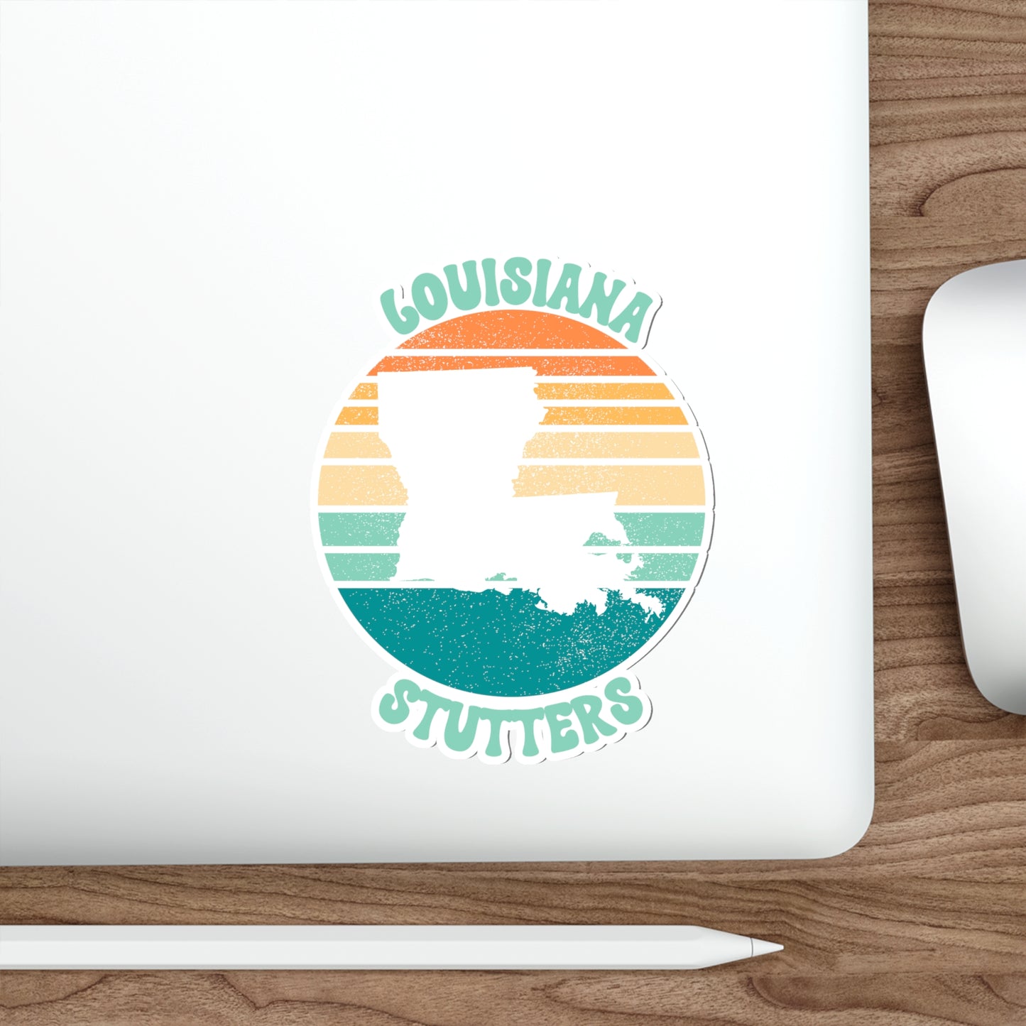 Louisiana Stutters Retro Sun Sticker, 3", 4", 5" or 6"