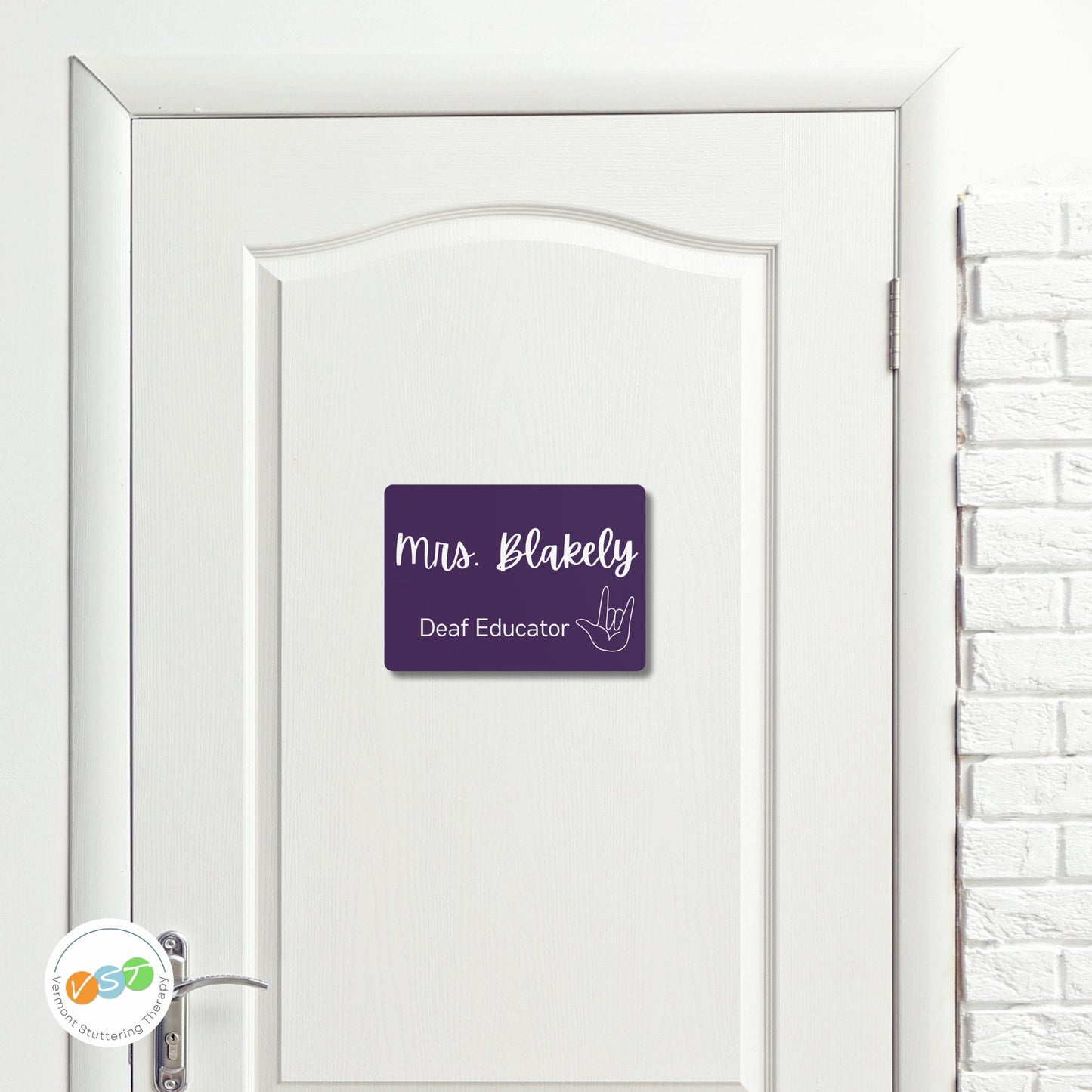 Custom Office Metal Name Plate IPA Phonetic Gift for SLP