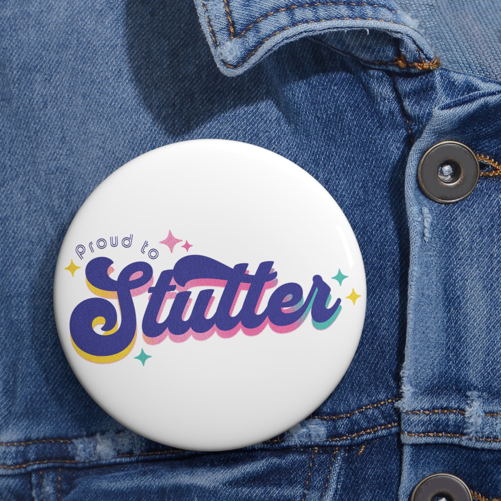Proud to Stutter Pin Button Gift for Person Who Stutters, Retro Stuttering Advocacy Lapel Pin, Normalize Stuttering Challenge Pin Gift PWS