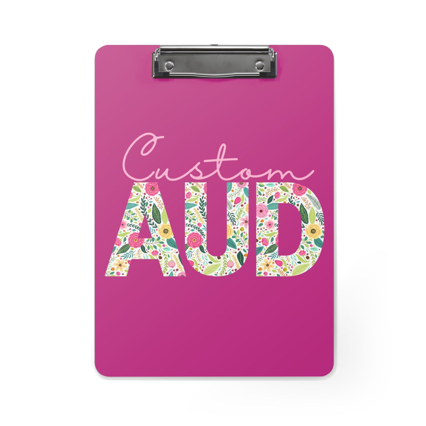 Audiology Custom Retro Floral Clipboard