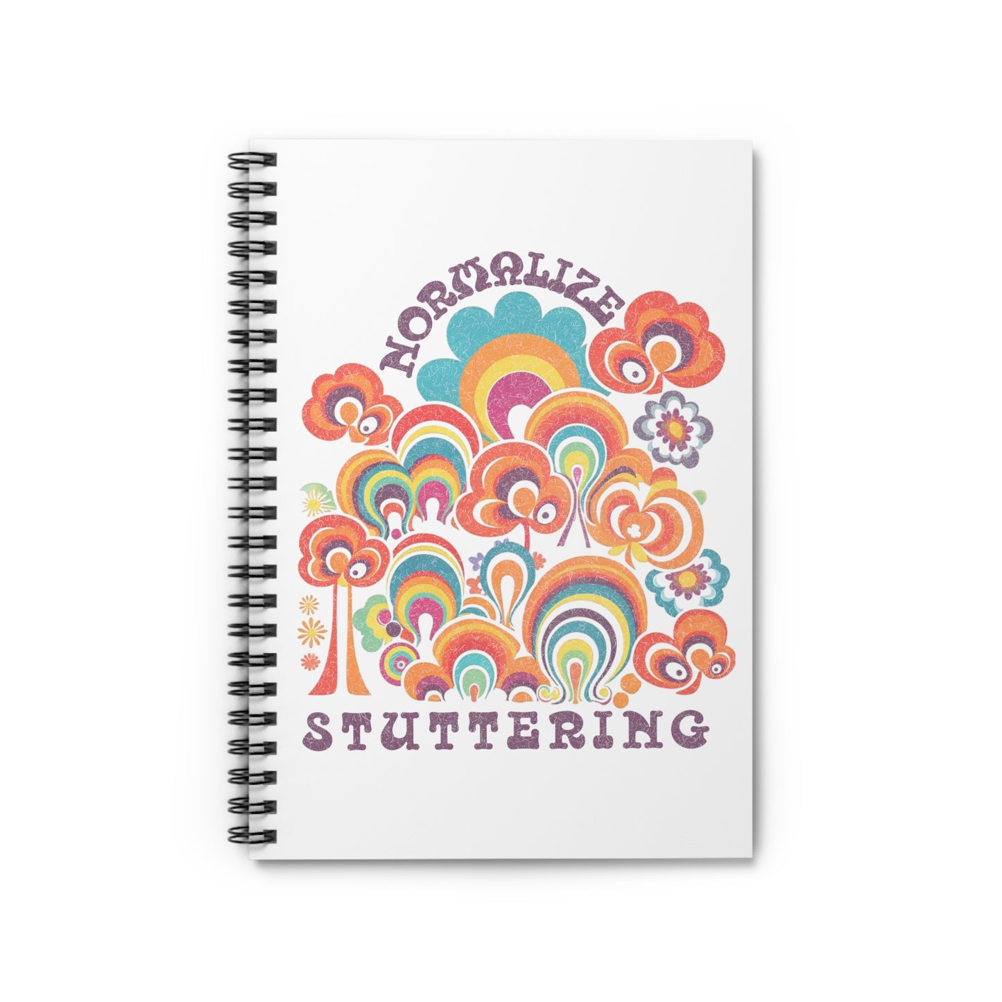Normalize Stuttering 70s Groovy Spiral Notebook