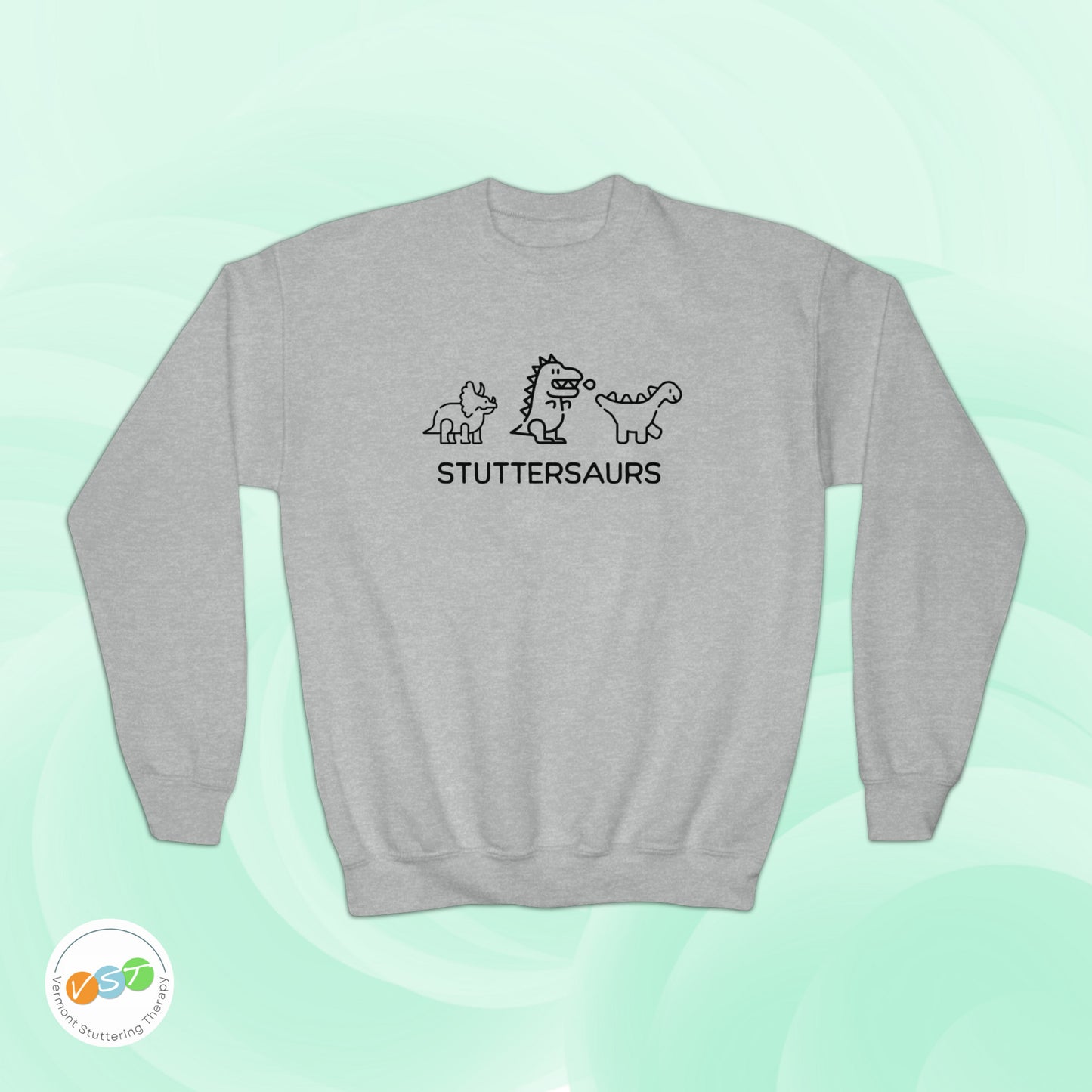 Stuttersaurs Dinosaur Stuttering Sweatshirt - Youth