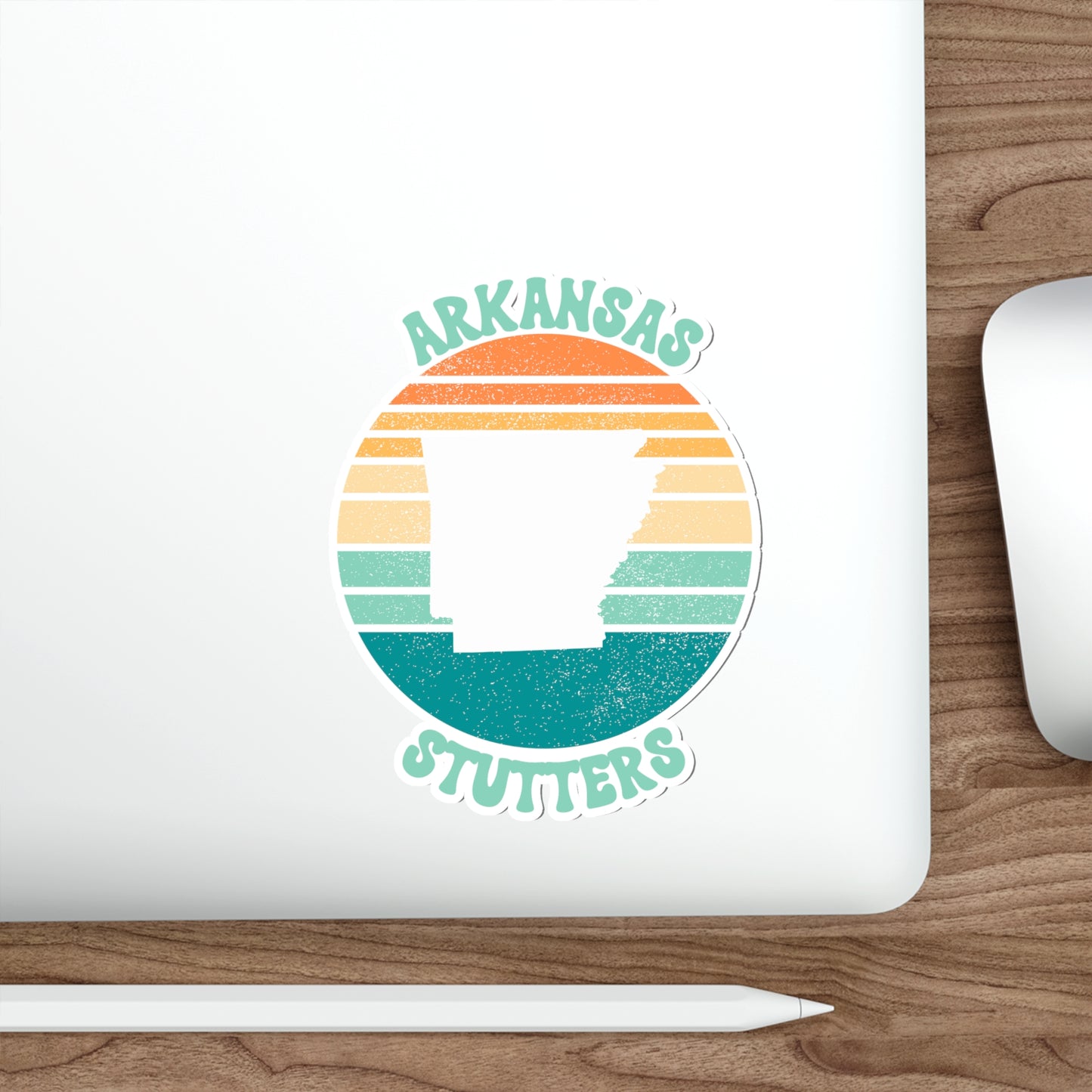 Arkansas Stutters Retro Sun Sticker, 3", 4", 5" or 6"