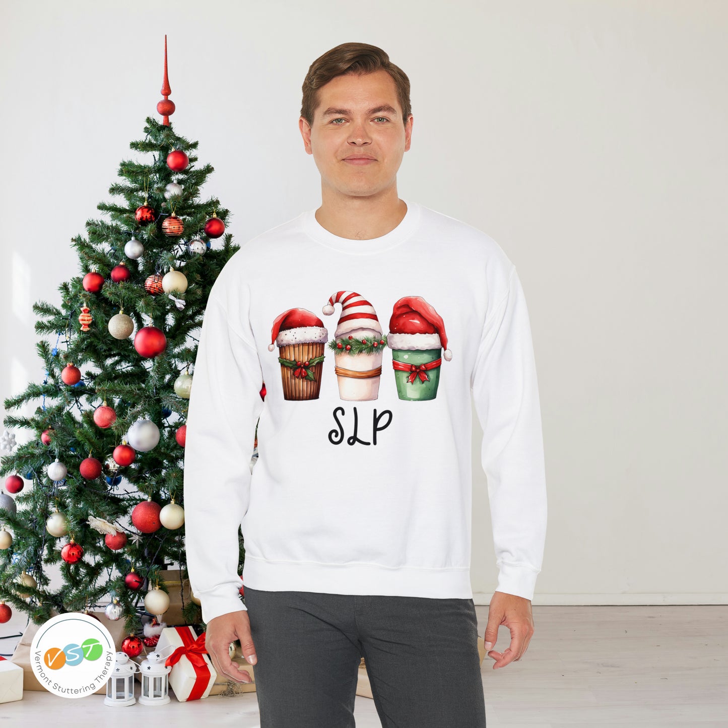 Cute SLP Christmas Coffee Santa Hat Sweatshirt