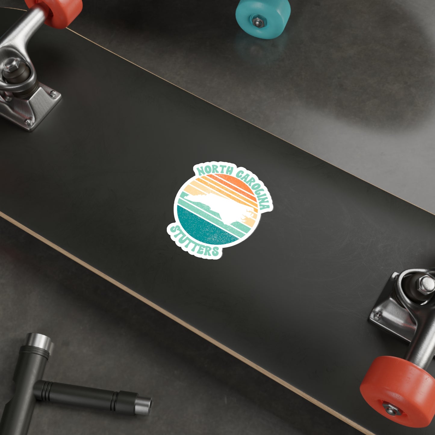 North Carolina Stutters Retro Sun Sticker, 3", 4", 5" or 6"